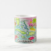 カラフルなカリブ海の島々 イラスト マグカップ (中央)