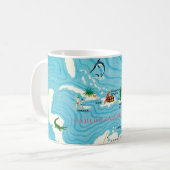 カラフルなカリブ海地図  コーヒーマグカップ (正面左)