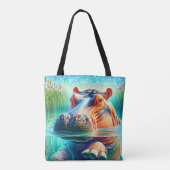 カラフルなカワウソ トートバッグ (裏面)
