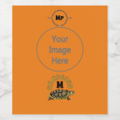 カラフルなカンバーランドスライダー亀のモノグラム ワインラベル (シングルラベル)