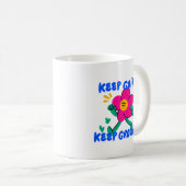 カラフルなカートゥーンでポジティブに Keep Going Keep Growing コーヒーマグカップ (正面右)
