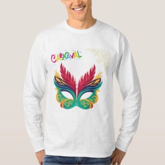 カラフルなカーニバルマスク - 祝祭的なマルディグラデザイン Tシャツ