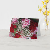 カラフルなカーネーションおよびベビーの呼吸カード カード (黄色い花)