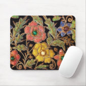 カラフルなガラス玉のヴィンテージの花柄 マウスパッド (マウス)
