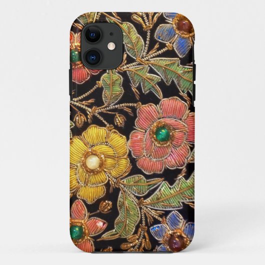 カラフルなガラス玉のヴィンテージの花柄 Case-Mate iPhoneケース (裏面)