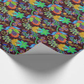 カラフルなガラス玉はレトロの花柄2aを見ます ラッピングペーパー (角)