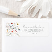 カラフルなガーデンの野生の花の返送先ラベル ラベル (インサイチュ)