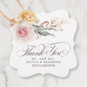 カラフルなガーデンフラワー エレガント サンクス フェイバータグ (正面)