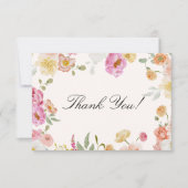 カラフルなガーデンフラワー ブライダルシャワー サンキューカード (正面)