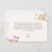 カラフルなガーデンフラワー ブライダルシャワー サンキューカード (裏面)