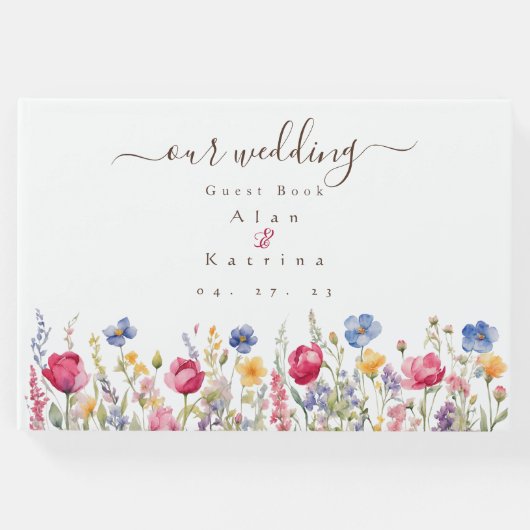 カラフルなガーデンボホー ワイルドフラワーズ ゲストブック (正面)
