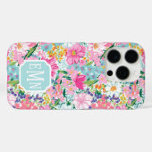 カラフルなガーデンモノグラム Case-Mate iPhoneケース (裏面 (横))