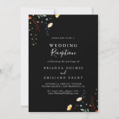 カラフルなガーデン ワイルドフラワー ウェディング レセプション 招待状 (正面)