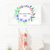 カラフルなガーランドリースクリスマスワッダネームテキスト 横断幕 (インサイチュ)