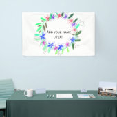 カラフルなガーランドリースクリスマスワッダネームテキスト 横断幕 (トレードショー)