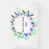 カラフルなガーランドリースクリスマスワッダネームテキスト 横断幕 (縦)