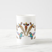 カラフルなキジの骨灰磁器のマグ ボーンチャイナマグカップ (正面)