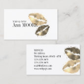 カラフルなキスの唇の金ゴールドのしぶき 名刺 (正面/裏面)