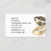 カラフルなキスの唇の金ゴールドのしぶき 名刺 (裏面)