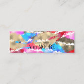 カラフルなキスの唇パターンしぶき スキニー名刺 (正面)