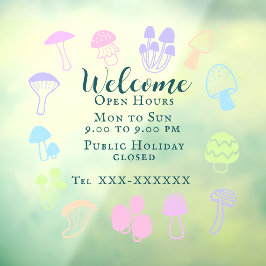 カラフルなキノコ ウィンドウサイン