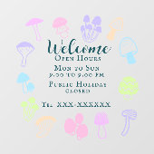 カラフルなキノコ ウィンドウサイン (シート)