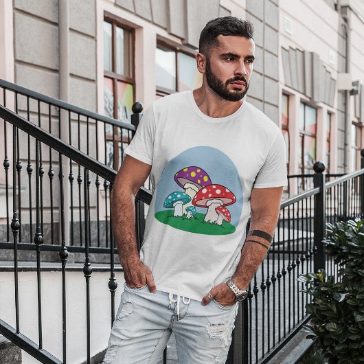 カラフルなキノコTシャツ Tシャツ
