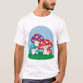 カラフルなキノコTシャツ Tシャツ (正面)