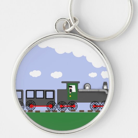 カラフルなキャラクターの列車 キーホルダー (正面)