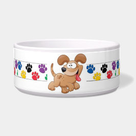 カラフルなキャラクターの犬用食器 ボウル