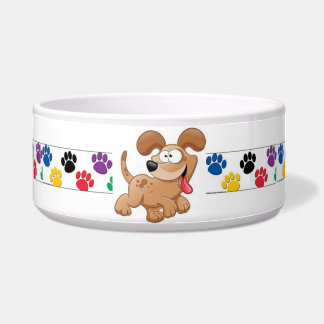 カラフルなキャラクターの犬用食器 ボウル