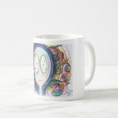 カラフルなキャラクターの#freakingoutのコーヒー・マグ コーヒーマグカップ (正面右)