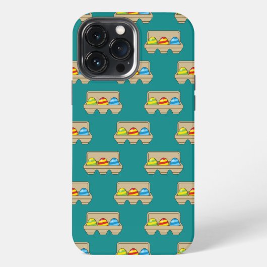 カラフルなキャラクターイースターエッグのパック iPhoneケース (裏面)