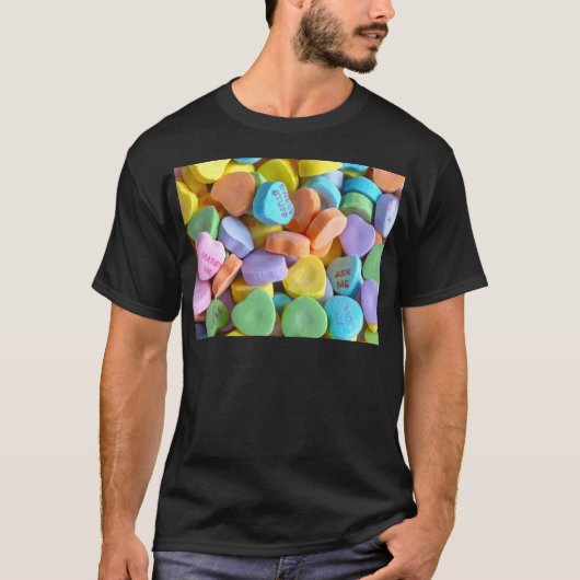 カラフルなキャンディハート Tシャツ (正面)