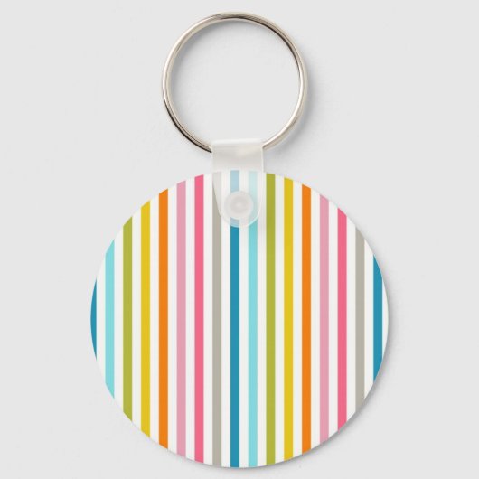 カラフルなキャンディーの縞模様 キーホルダー (正面)