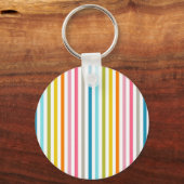 カラフルなキャンディーの縞模様 キーホルダー (正面)