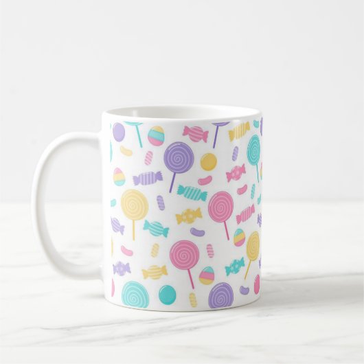 カラフルなキャンディ コーヒーマグカップ (左)