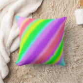 カラフルなキャンデーのストライプのグラデーションな影 クッション (ブランケット)