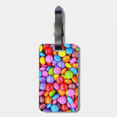 カラフルなキャンデーは写真を個人化します ラゲッジタグ (裏面縦)