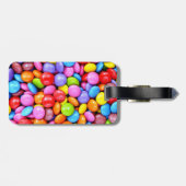 カラフルなキャンデーは写真を個人化します ラゲッジタグ (裏面横)