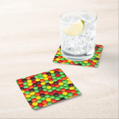 カラフルなキャンデー スクエアペーパーコースター (インサイチュ)
