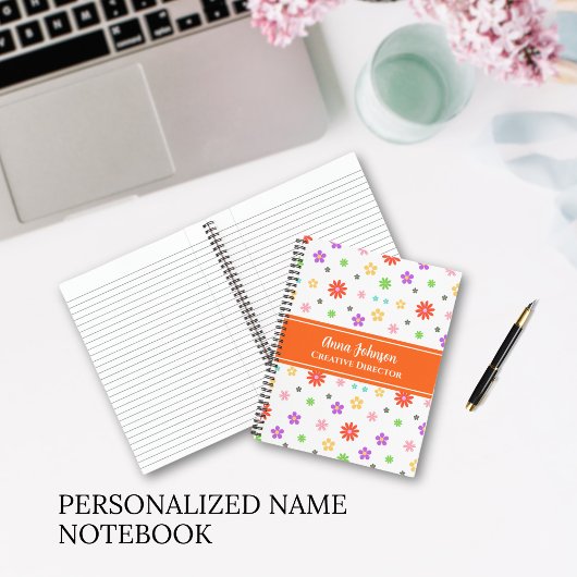 カラフルなキュートな花柄シームレスパターン ノートブック