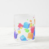 カラフルなキューブ 1 フロストグラスマグカップ (中央)