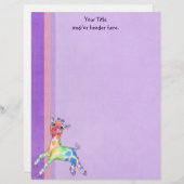 カラフルなキリンのレターセット レターヘッド (正面/裏面)