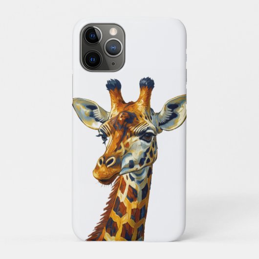 カラフルなキリンの肖像 オイルペイントアート Case-Mate iPhoneケース (裏)