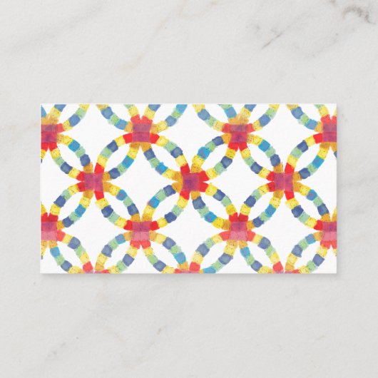 カラフルなキルトの名刺 名刺 (裏面)
