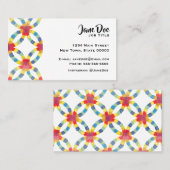 カラフルなキルトの名刺 名刺 (正面/裏面)