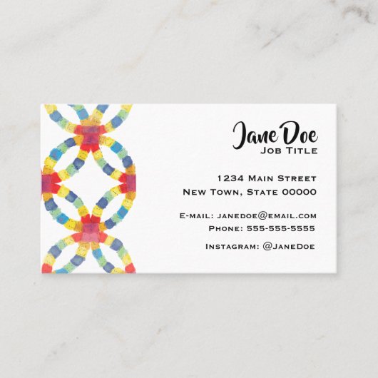 カラフルなキルトの名刺 名刺 (正面)