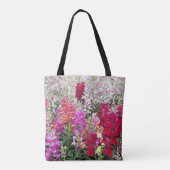 カラフルなキンギョソウの庭の花 トートバッグ (裏面)