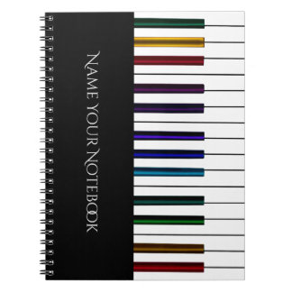 カラフルなキーボードのピアノ音楽ノート ノートブック